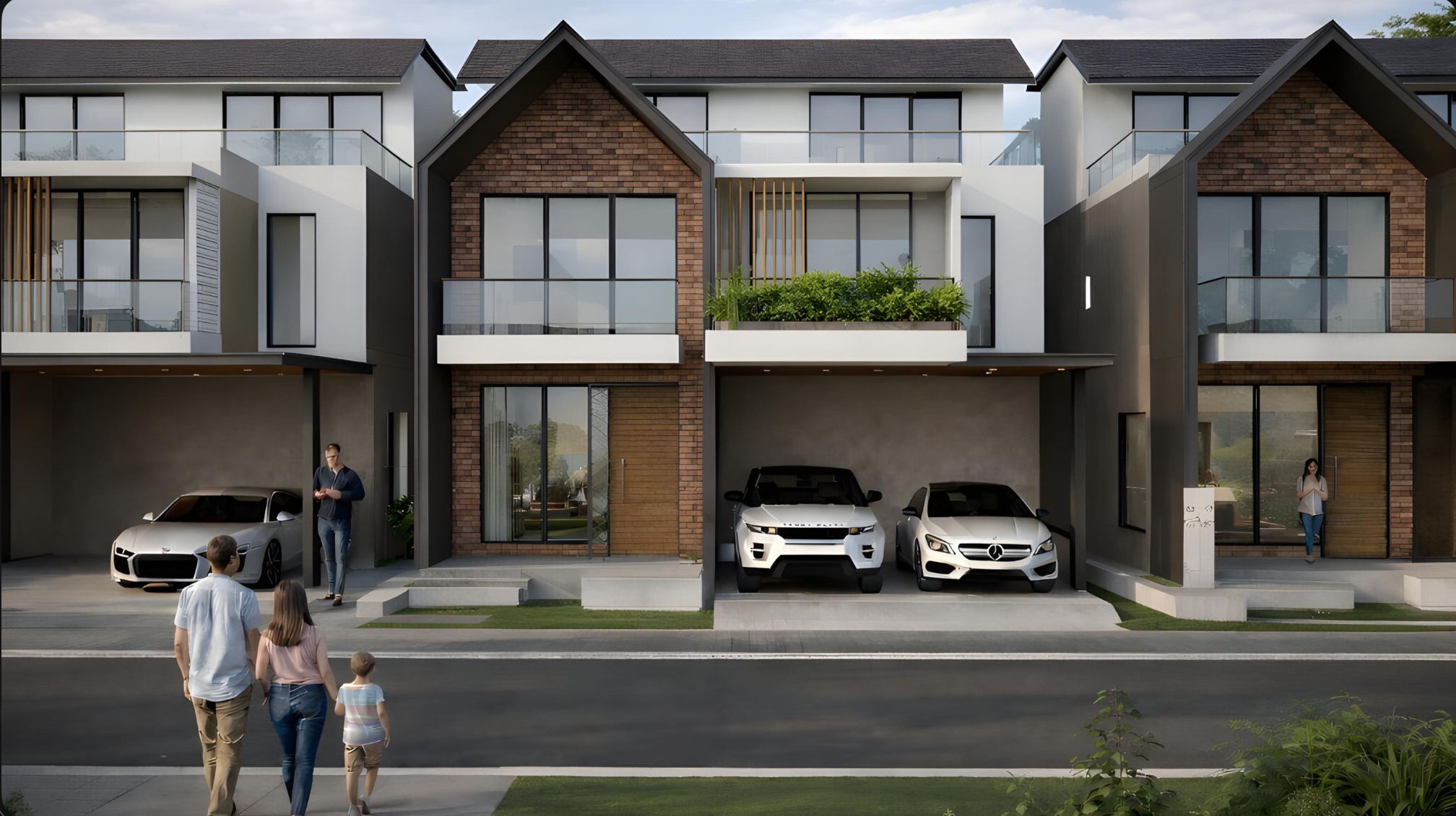 Premium family villas with private covered parking